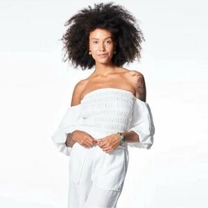 Young Fabulous & Broke Yacht Off-Shoulder White Top - Size L